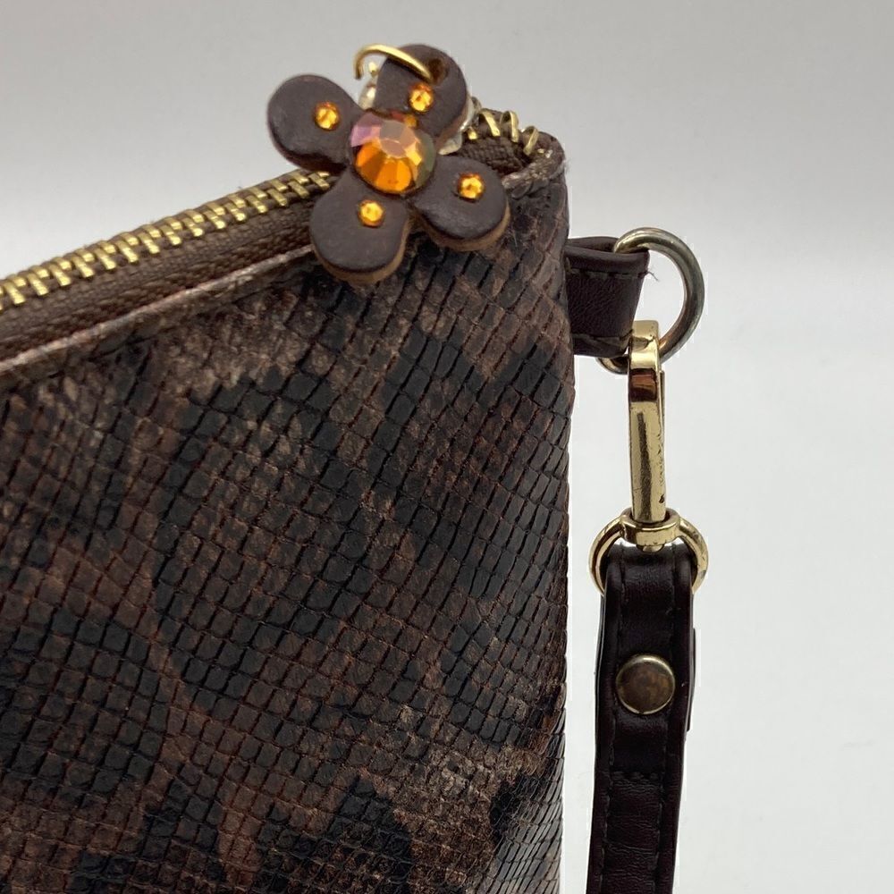 Ellen Tracy Python Wristlet Brown/Chocolate Color - Picture 4 of 9